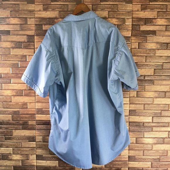 Mens Vintage Western Ruddock Pearl Snap Blue Button Down Size 30(3XL) - Picture 3 of 11